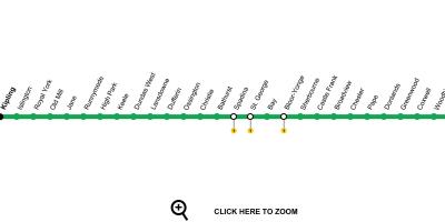 نقشہ ٹورنٹو کے سب وے لائن 2 Bloor-Danforth